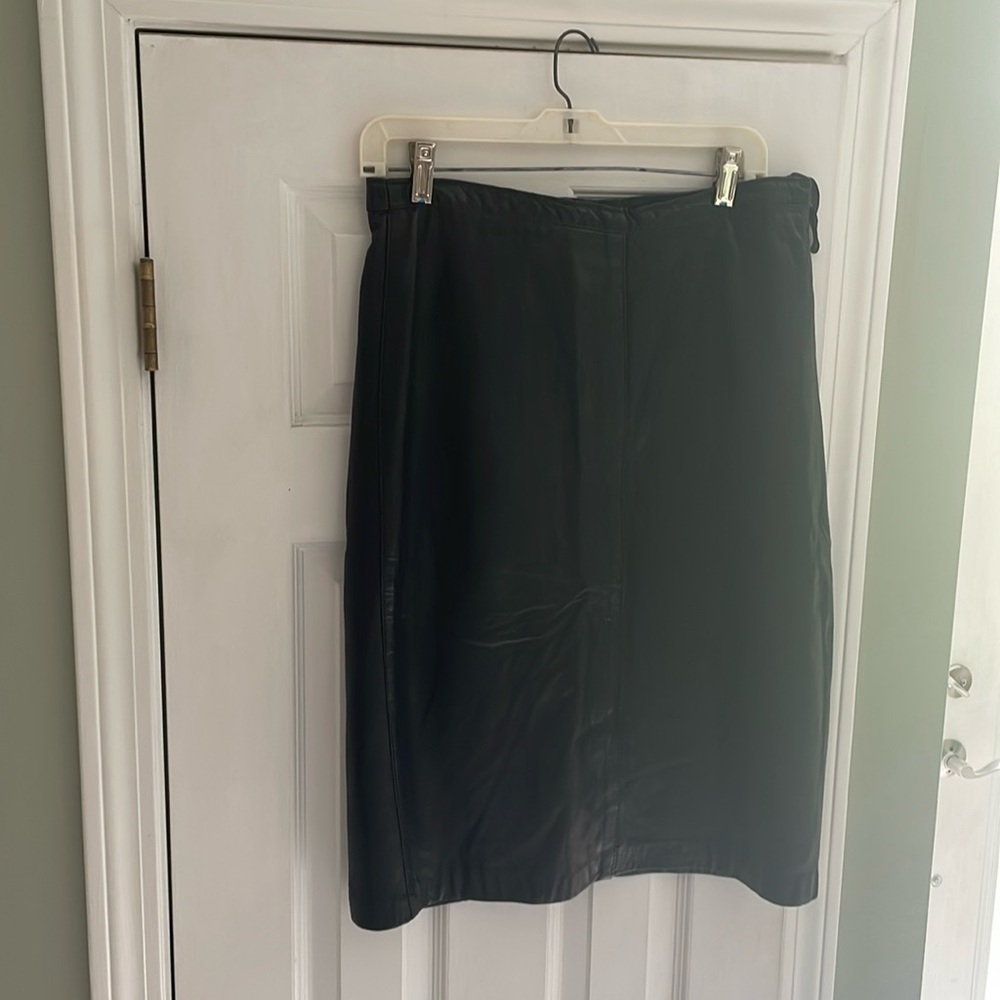 Black leather skirt